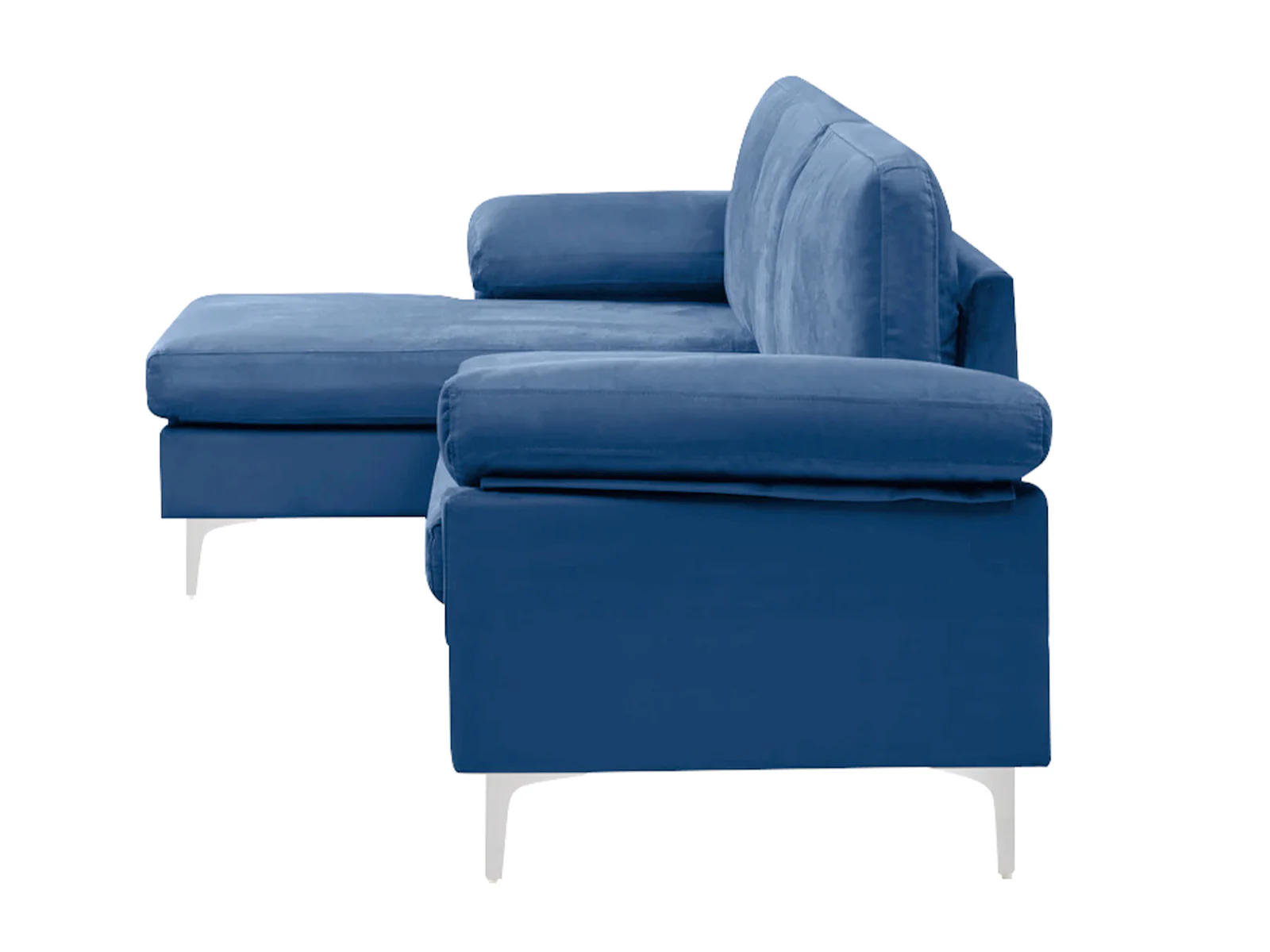 Pauline Velvet Sectional Sofa with Left Chaise - Blue - Image 6