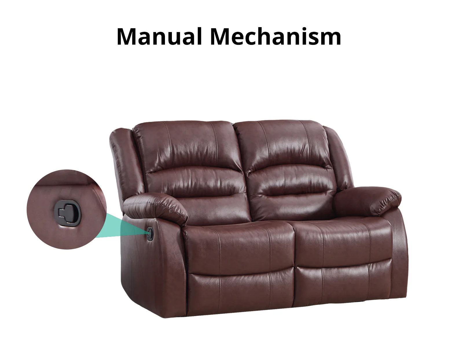 Porter Manual Recliner Sofa Set - Brown - Image 8
