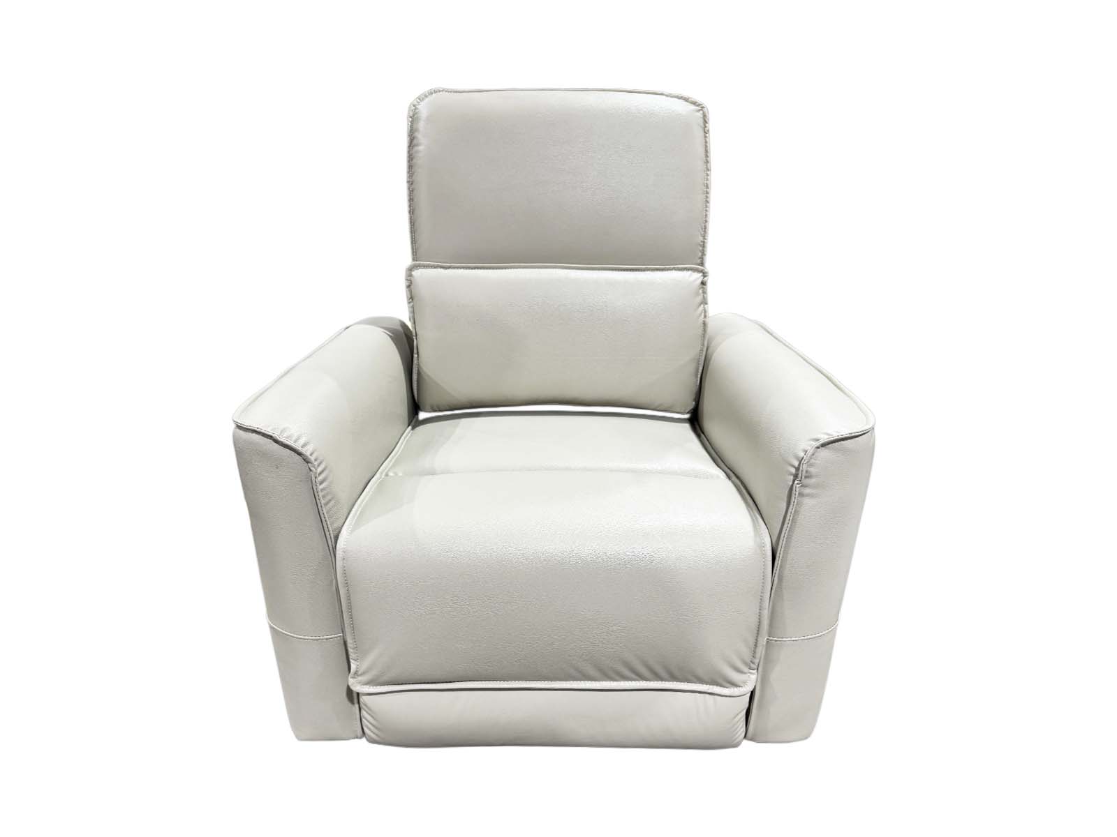 Rodger Air Leather Manual Recliner Chair - Beige - Image 5