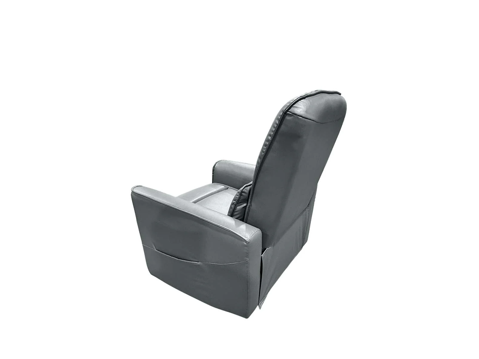 Rodger Air Leather Manual Recliner Chair - Grey - Image 8