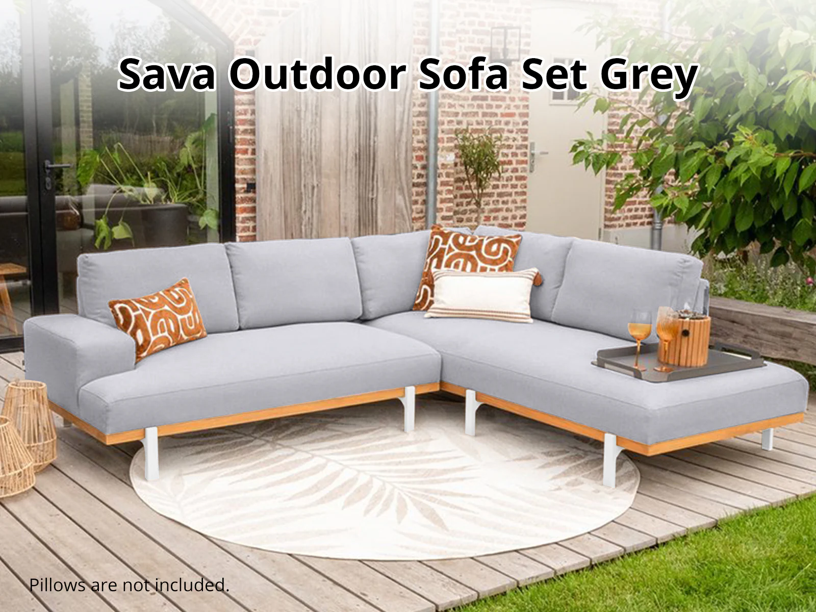 Sava Outdoor Sofa Set - Grey - Image 2
