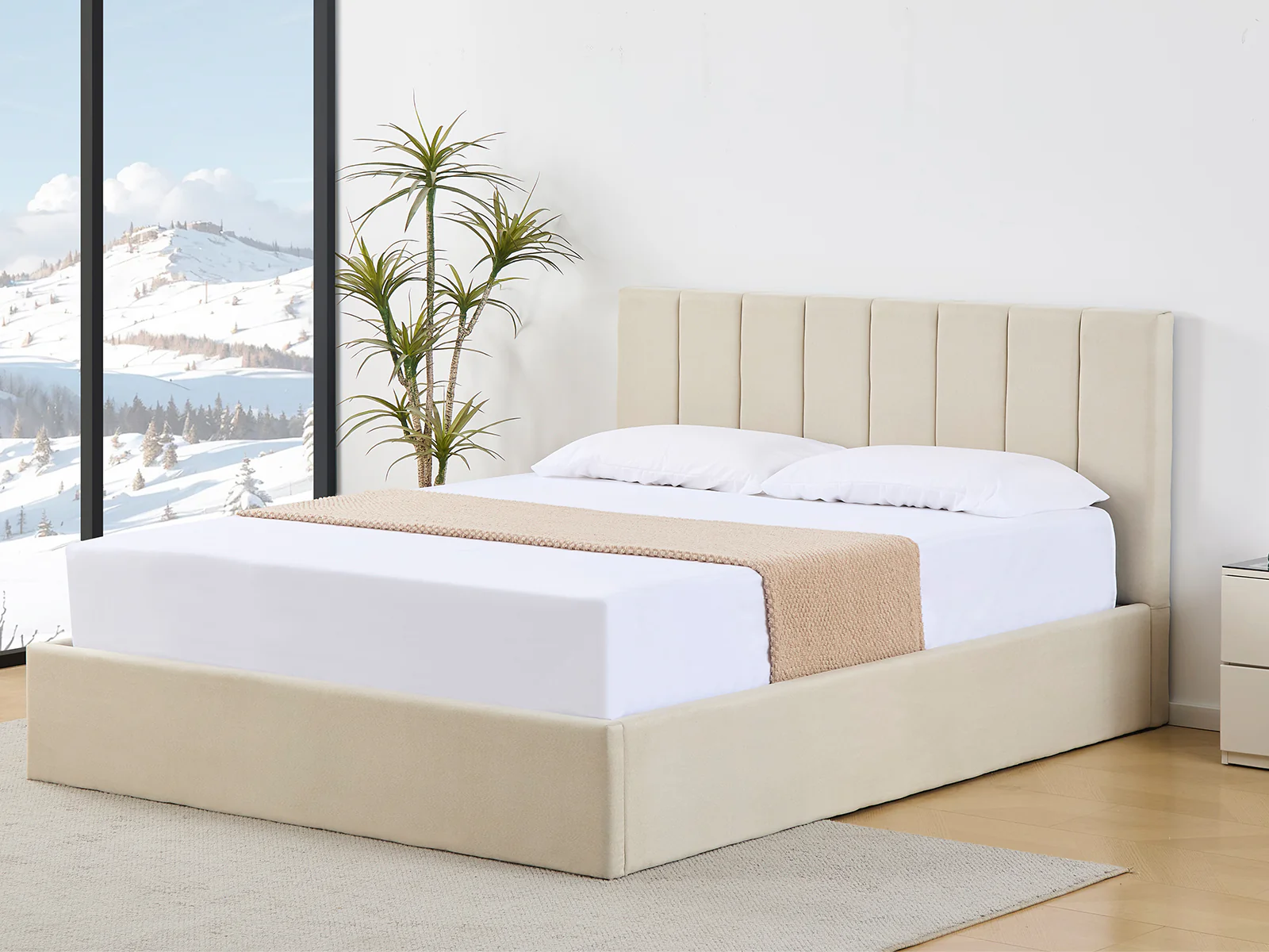 Shawnee Storage Bed Frame Beige - Queen - Image 4