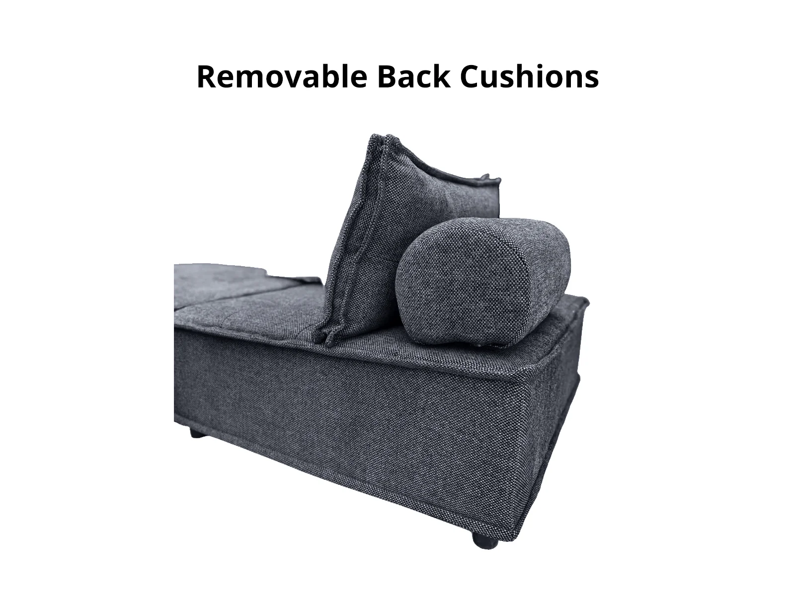 Suellen Sectional Sofa Set Chenille - Dark Grey - Image 5