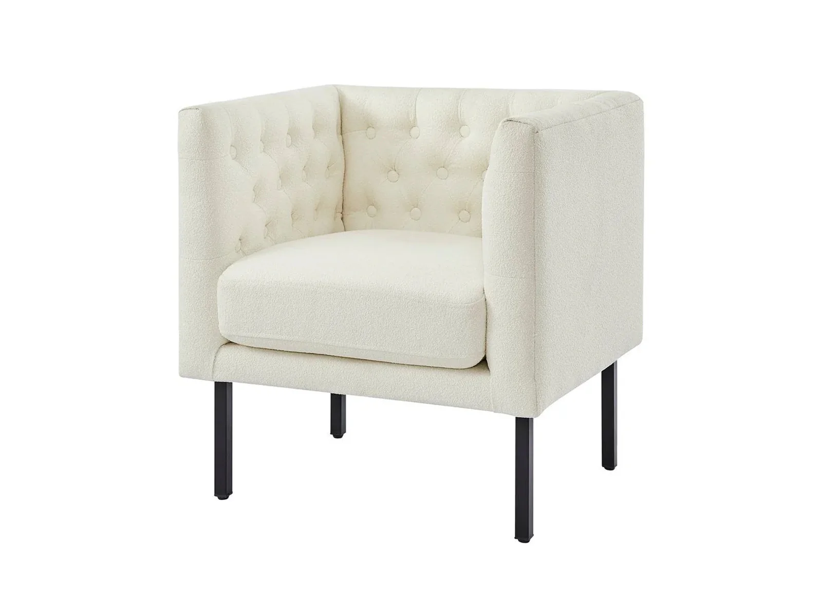 Tufted Club Chair - White