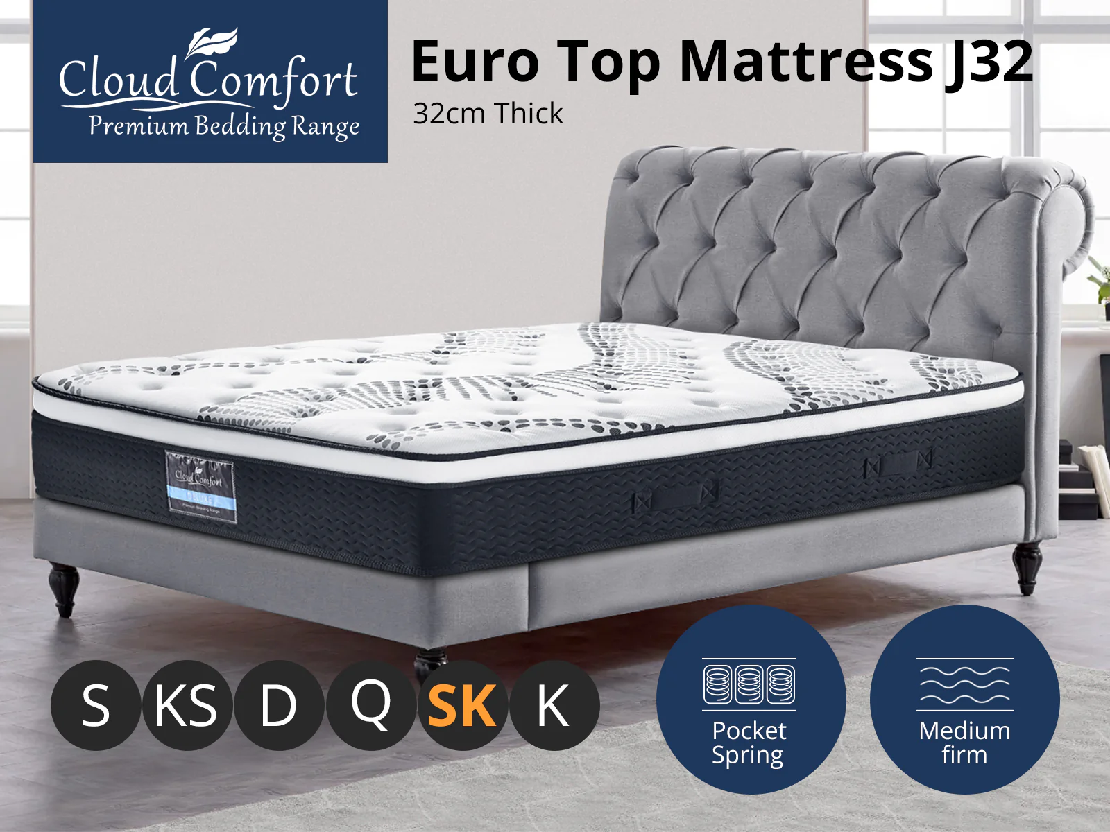 Euro Top Mattress J32 - Super King - Image 4