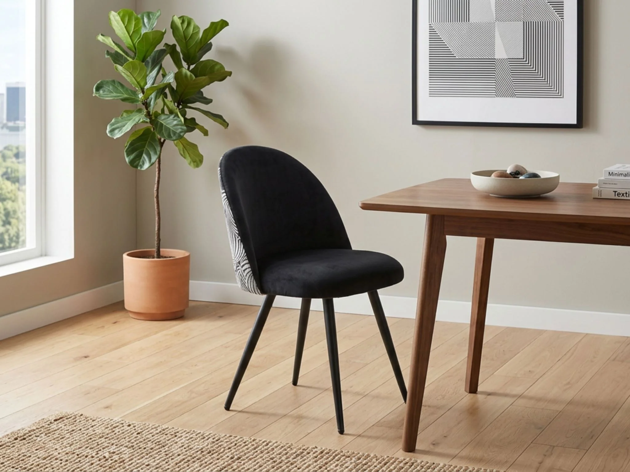 Fernando Dining Chair with Fern Pattern - Set of 4 - Image 2