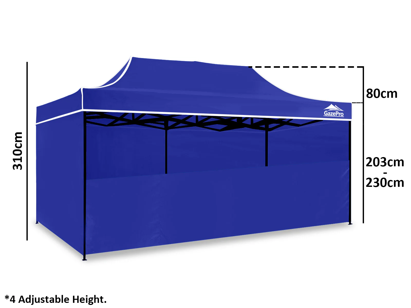 Gazebo with Silver-Coated Roof 3m x 6m - Blue - Image 11