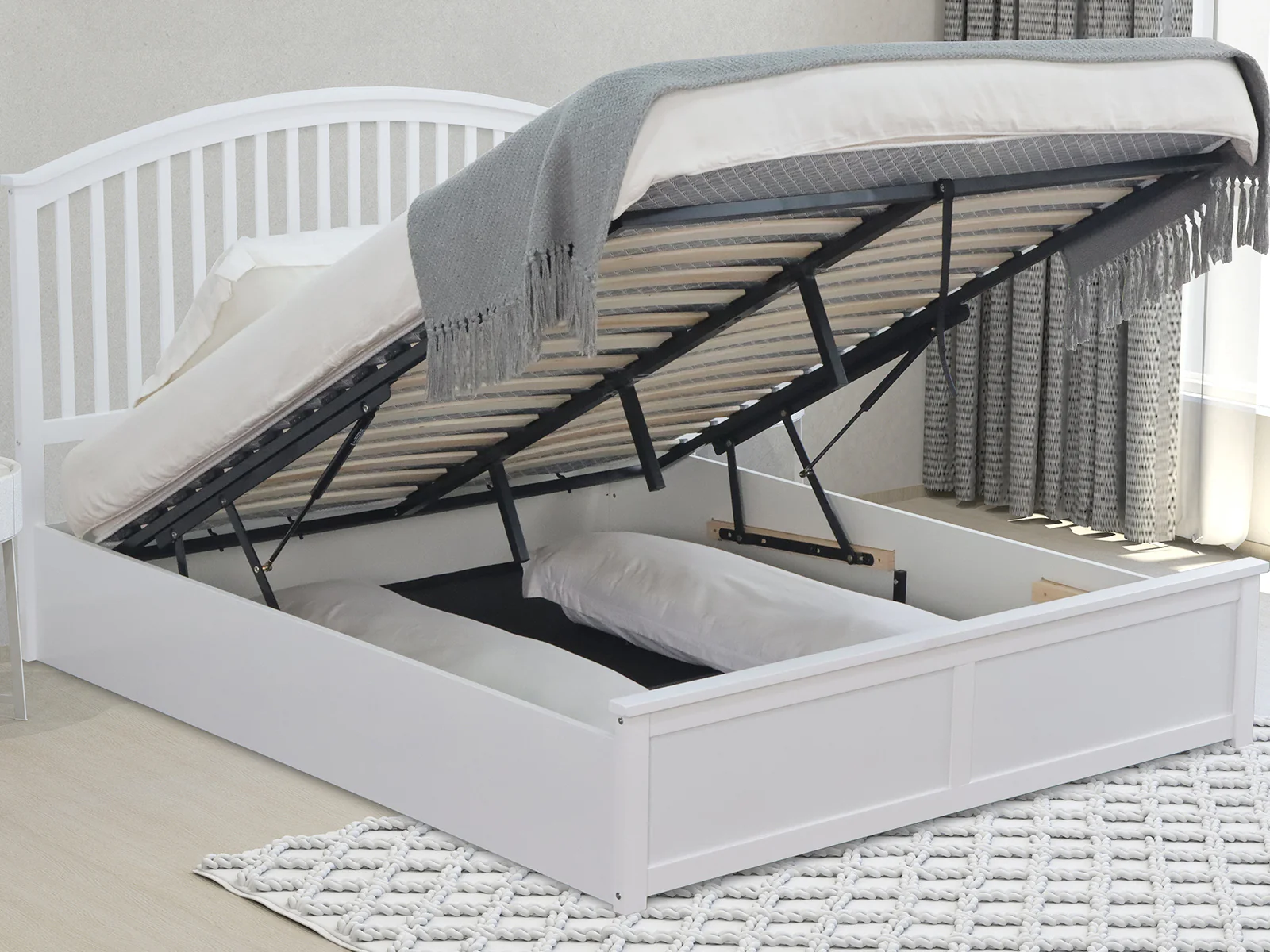 Harrogate Storage Bed Frame White - Double - Image 4