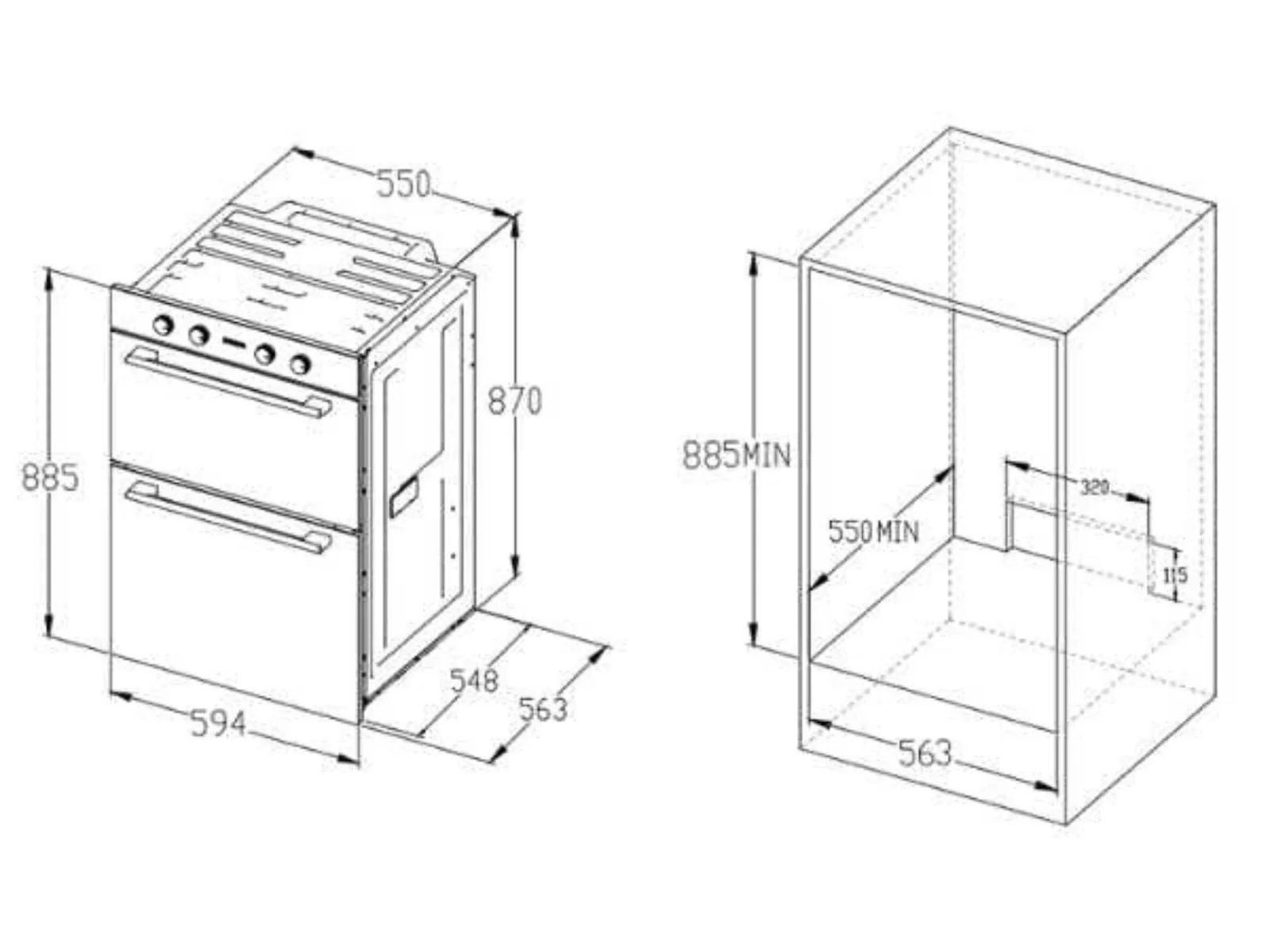 Midea Double Wall Oven 35L Top and 70L Bottom - Image 9