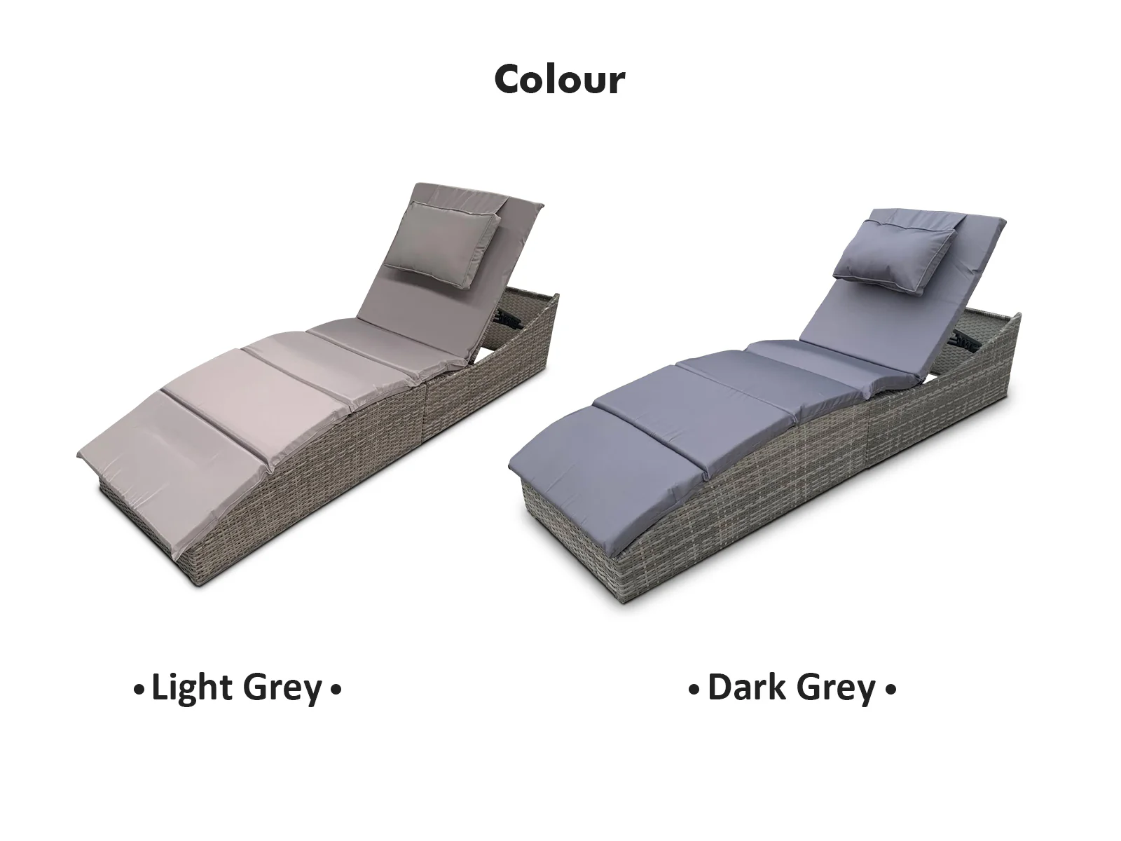 Miller Foldable Outdoor Sun Lounger - Light Grey - Image 10