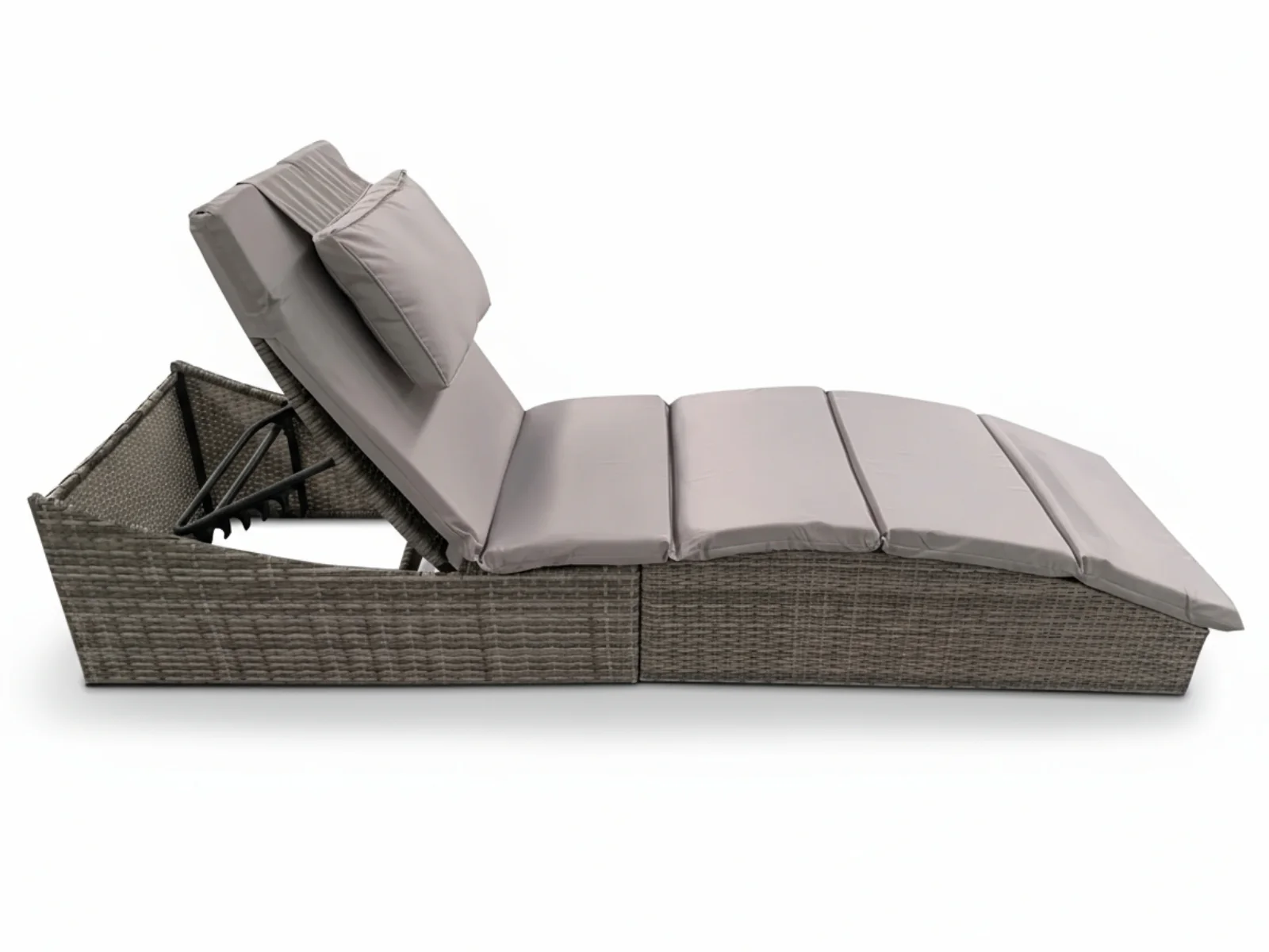 Miller Foldable Outdoor Sun Lounger - Light Grey - Image 8
