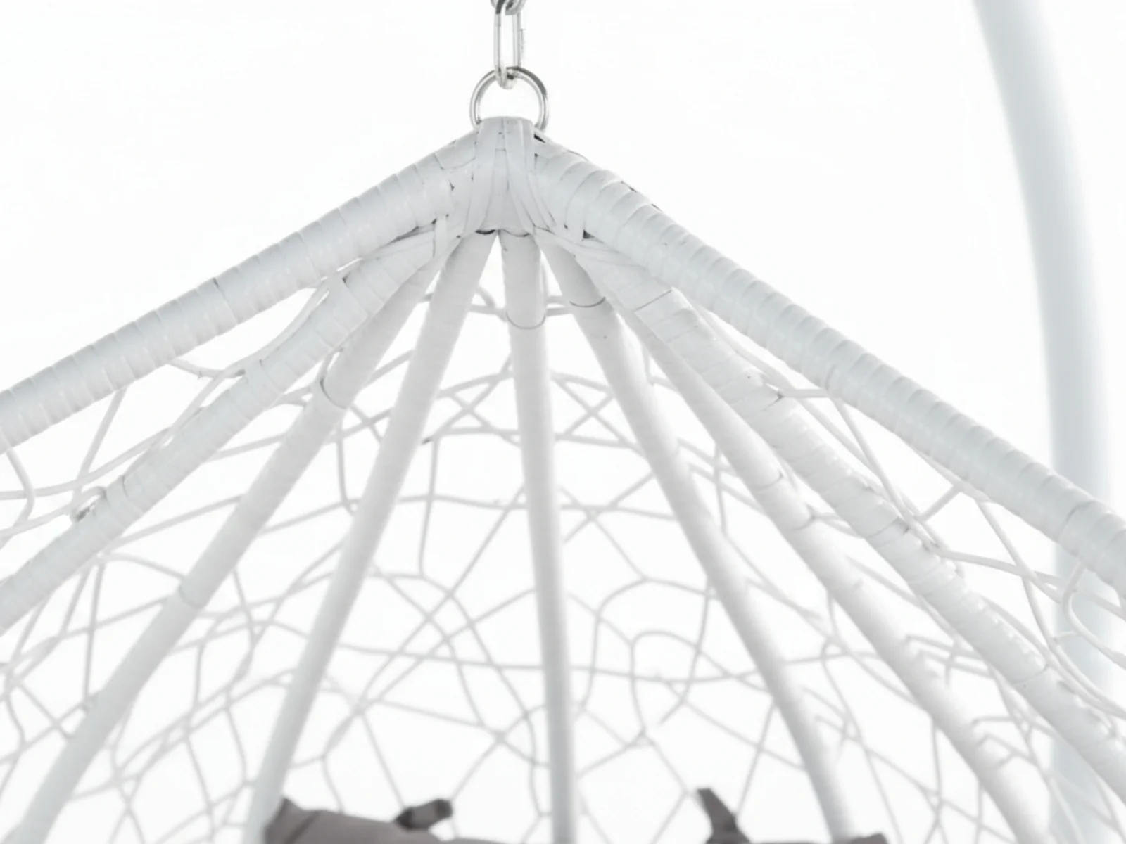 Outdoor Swing Egg Chair - White & Grey - Image 11