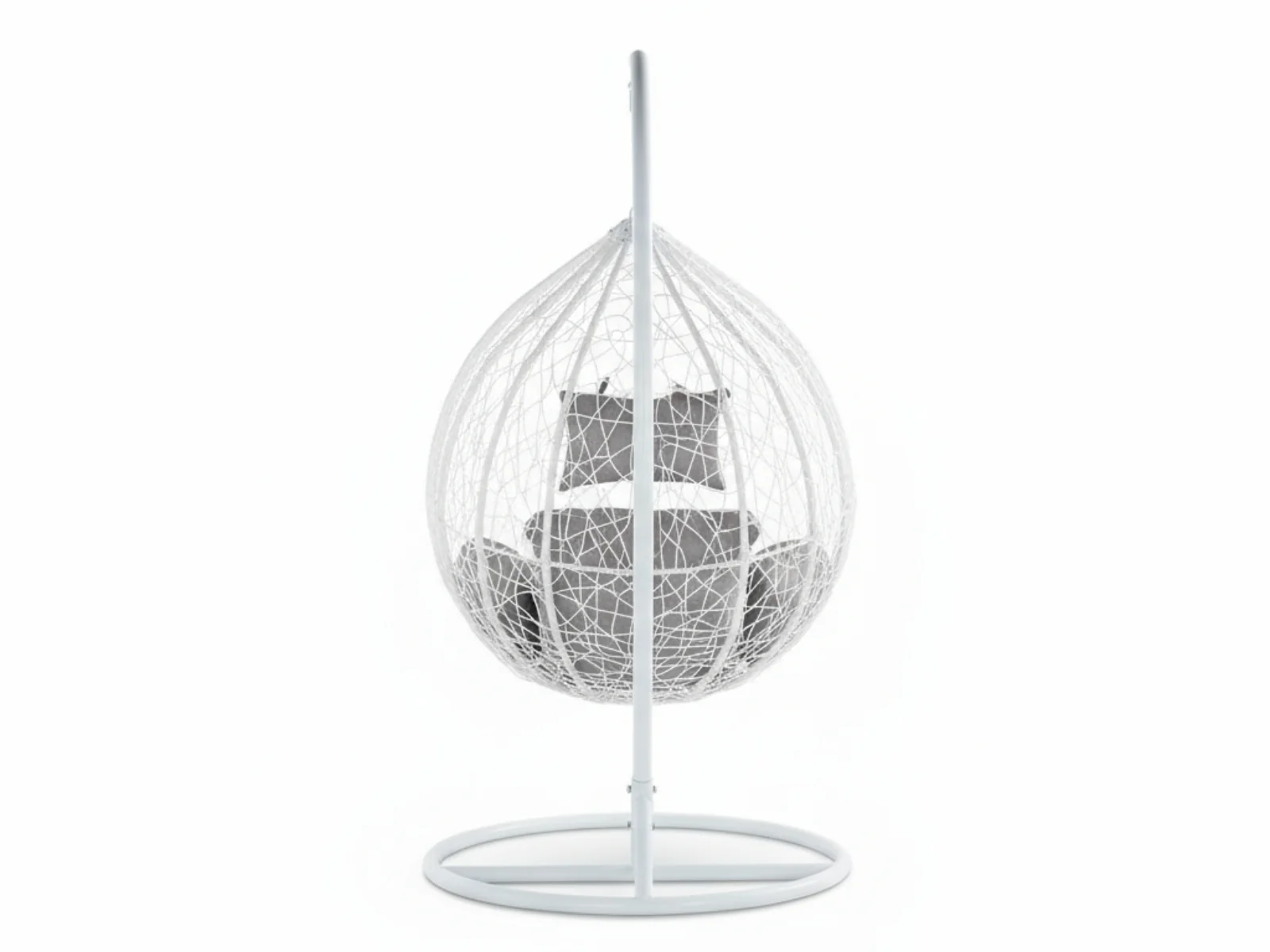 Outdoor Swing Egg Chair - White & Grey - Image 6