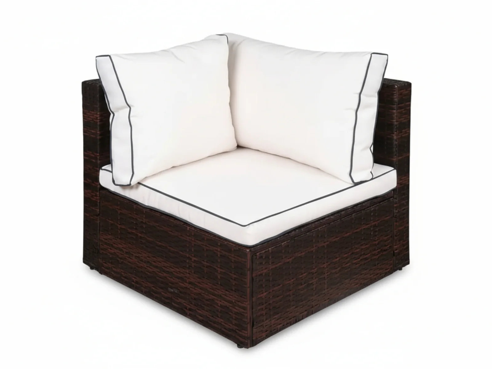 Hampton 4-Piece Outdoor Sofa Set - Brown + Cream - Image 7