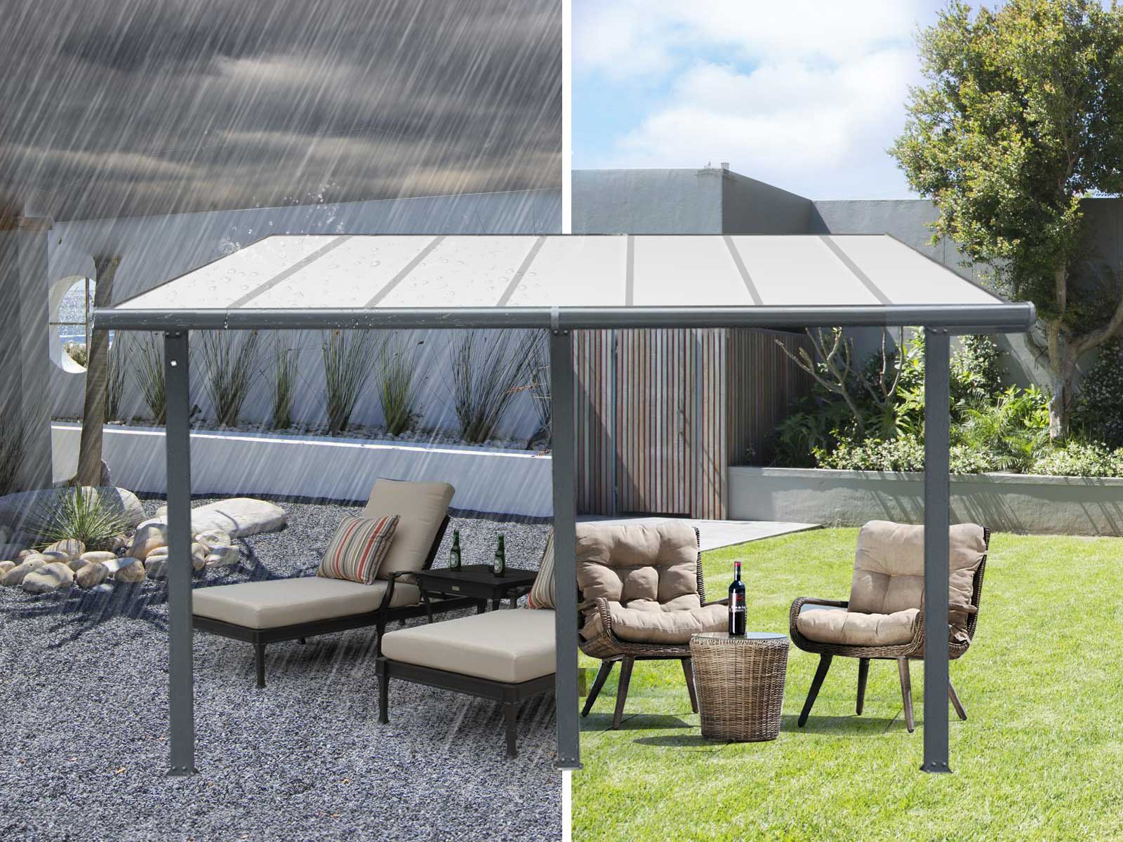 Aluminium Patio Canopy Grey - 10ft x 14ft - Image 3