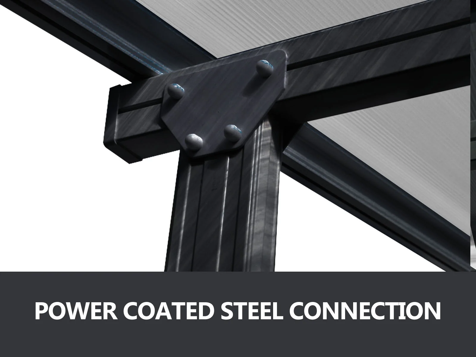 Aluminium Patio Canopy Grey - 10ft x 18ft - Image 5