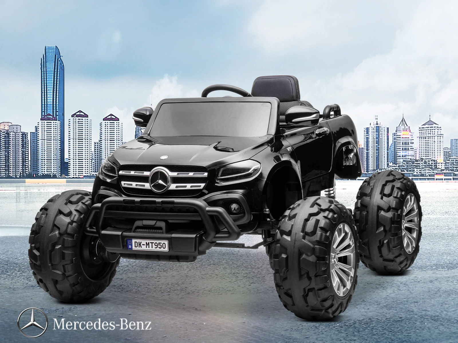 Kids Ride On Car Mercedes-Benz Truck - Black - Image 3