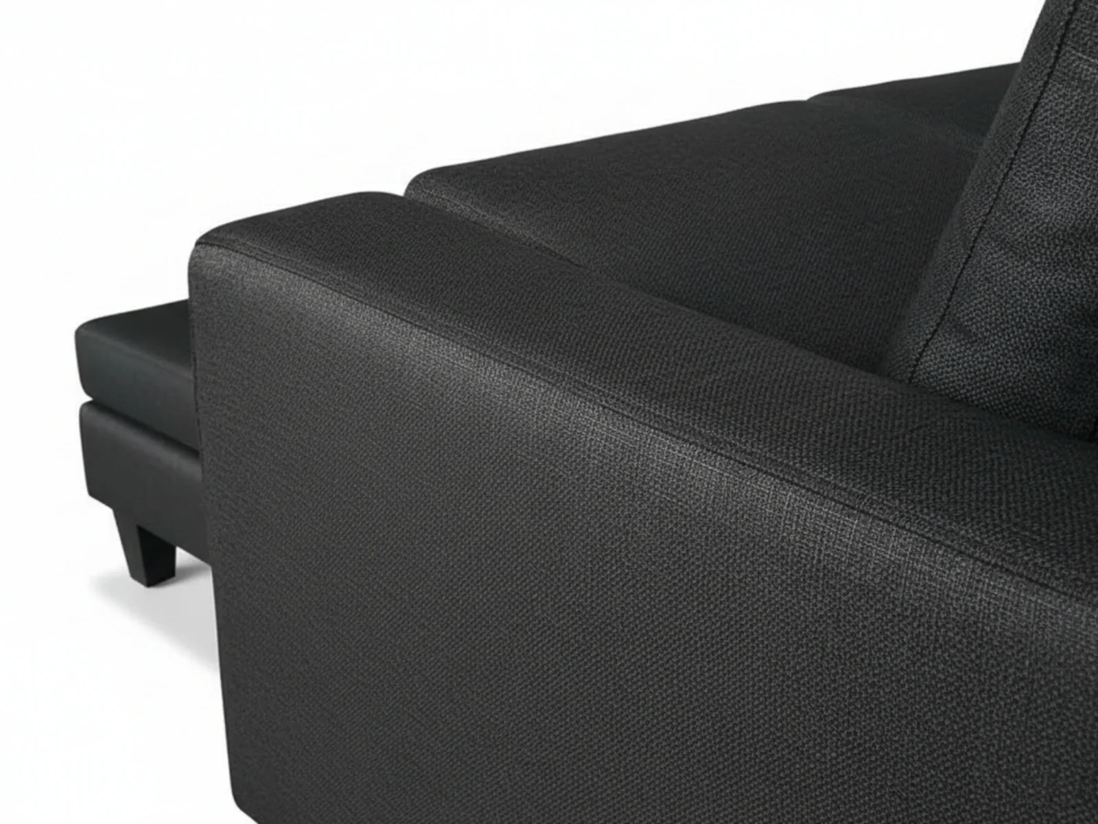 Robyn Linen Sofa Set With Ottoman - Black - Image 8