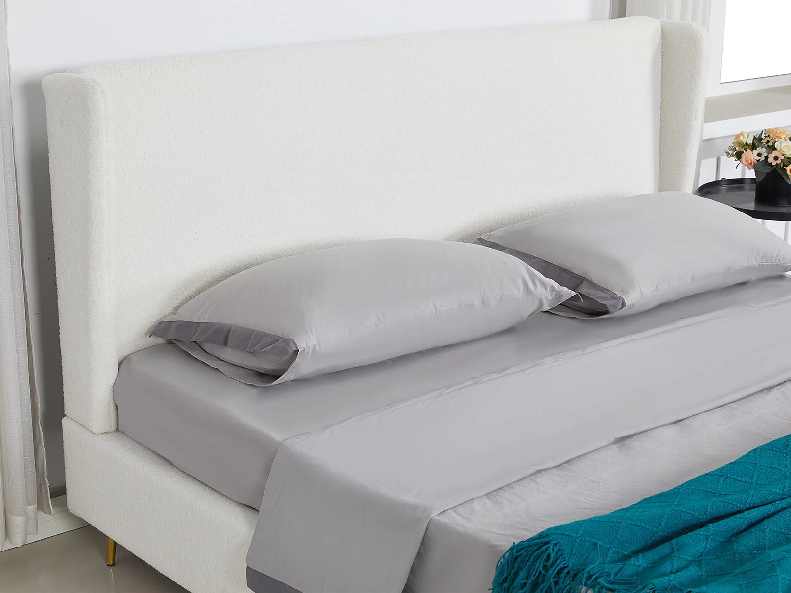 Santos Boucle Bed Frame - Double - Image 8
