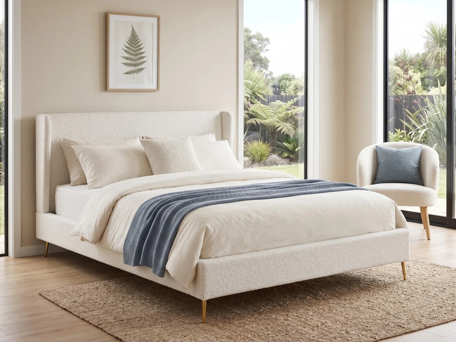 Santos Boucle Bed Frame - Queen - Image 2