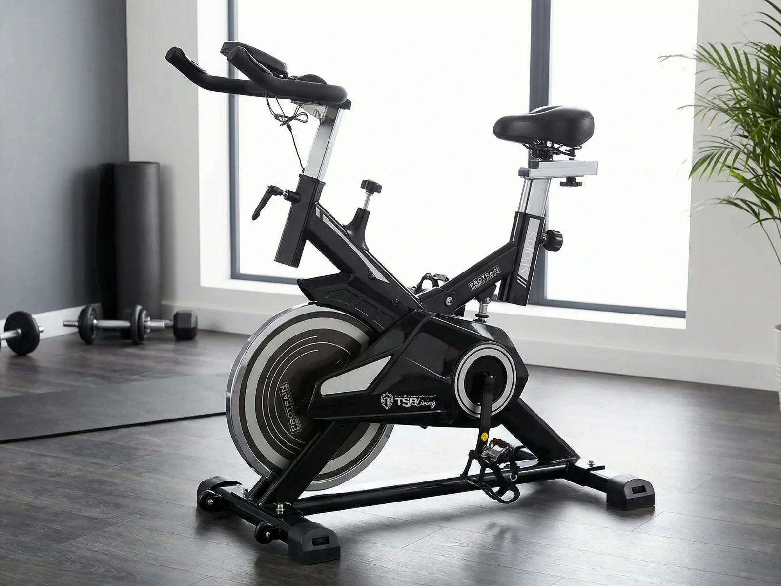 18kg Flywheel Exercise Spin Bike – Grey - Image 4