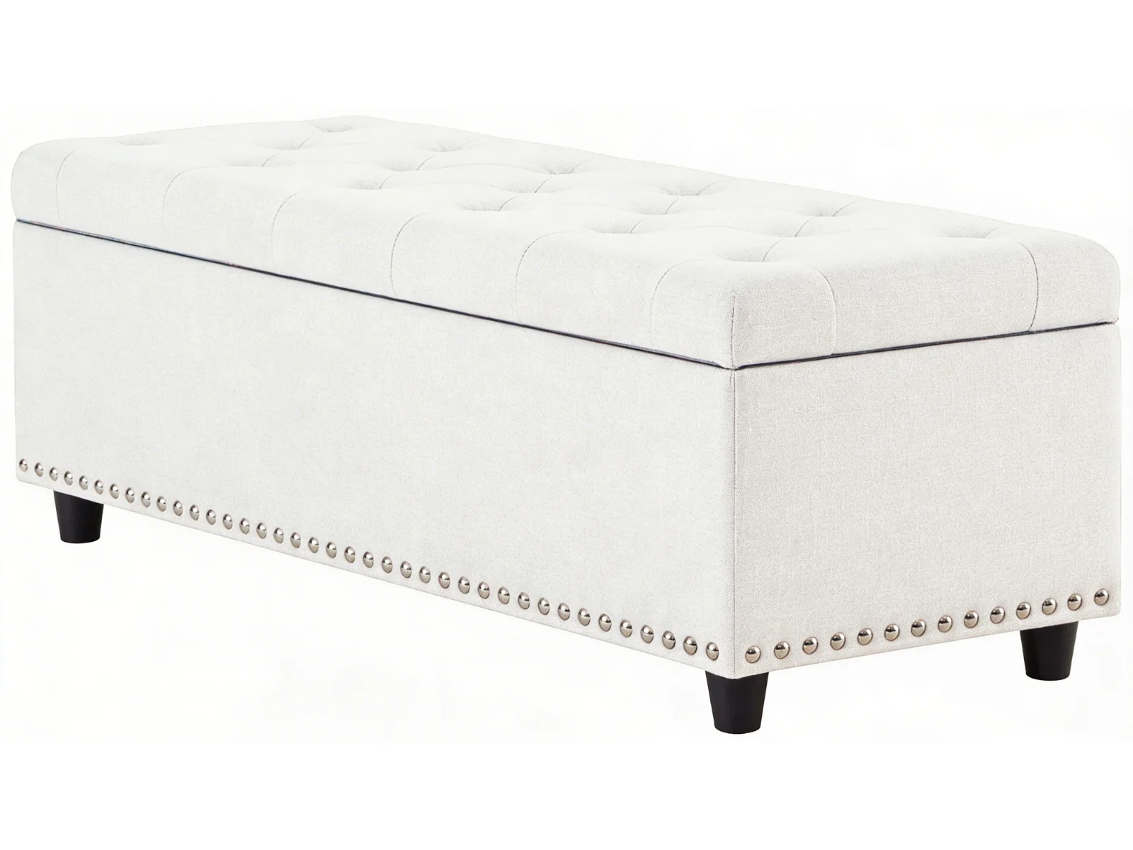 Toby Linen Ottoman Bench with Storage - Beige - Image 5