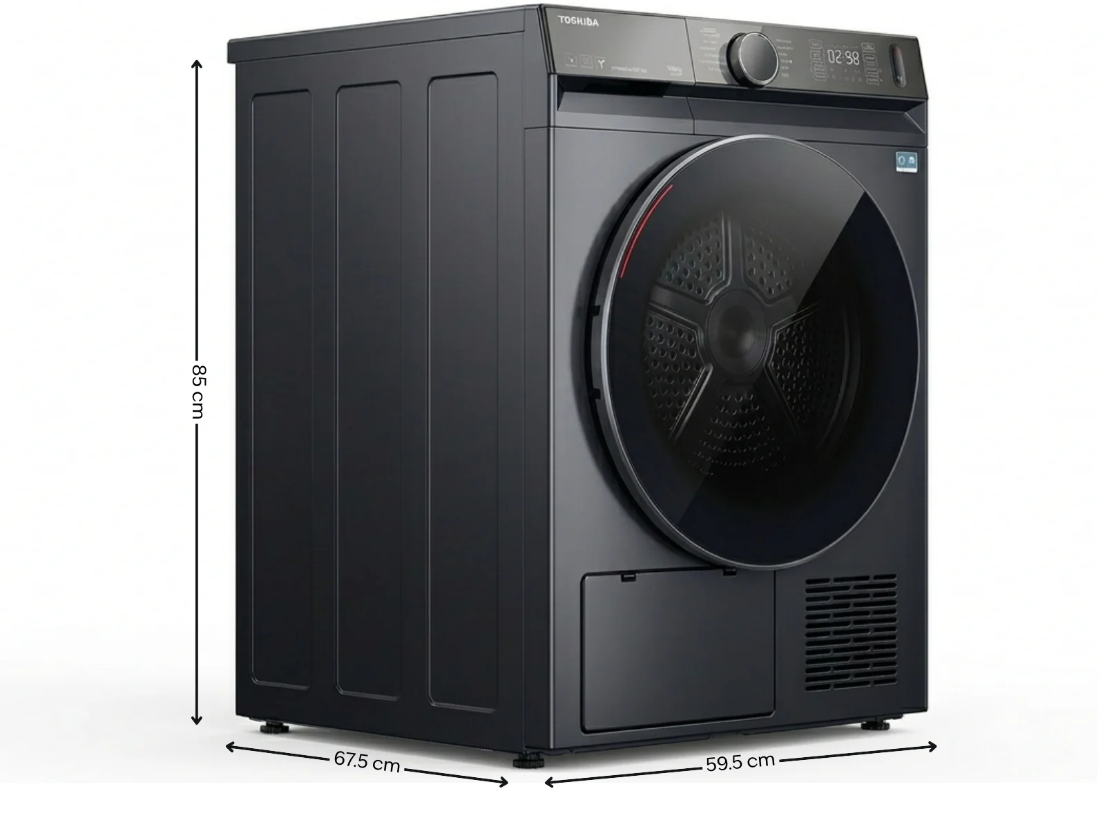 T Toshiba 10KG T15 Heat Pump Tumble Dryer Morandy Grey - Image 3