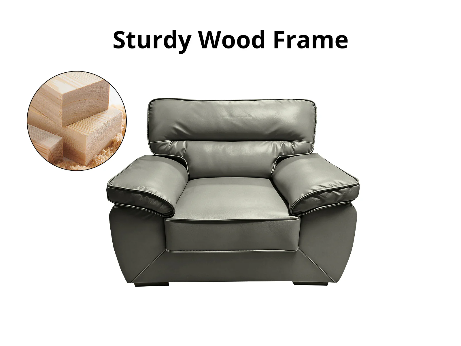 Zonny 3PC Sofa Set PU - Dark Green - Image 5