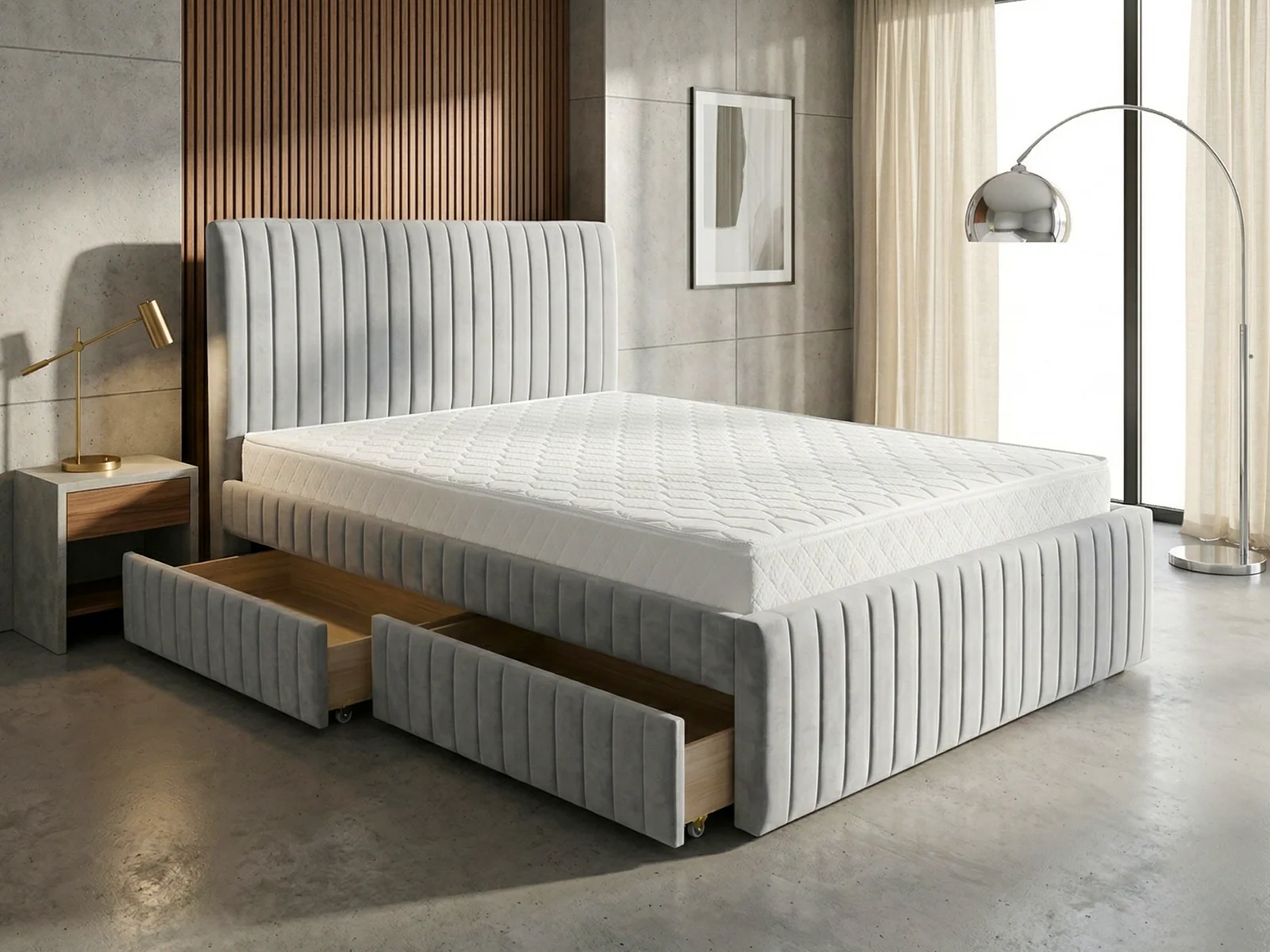 Wairoa Bed Frame with Drawers & Bon15 Mattress - Queen - Image 2