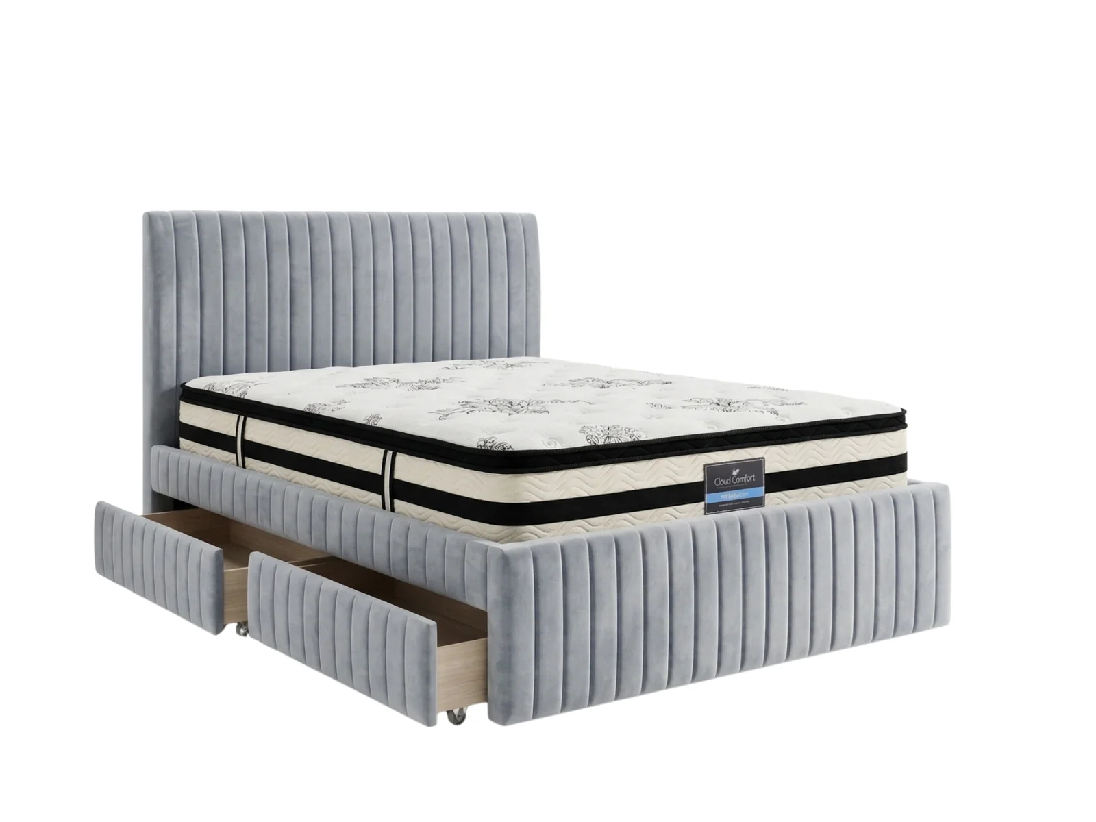 Wairoa Bed Frame with Drawers & K34 Mattress - Queen