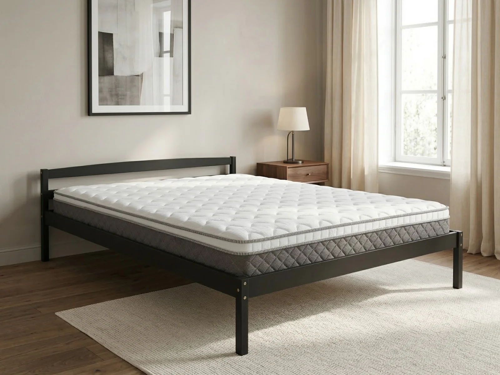 Wayford Bed Frame Black & MEM 23 cm Mattress - King - Image 2