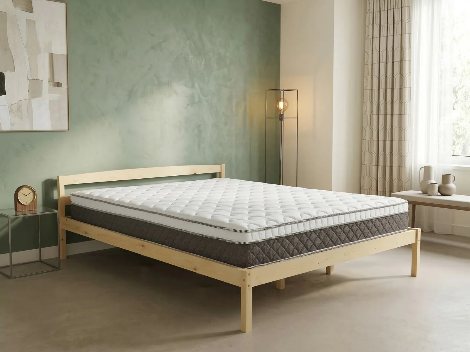 Wayford Bed Frame Natural & MEM 23 cm Mattress - King - Image 2
