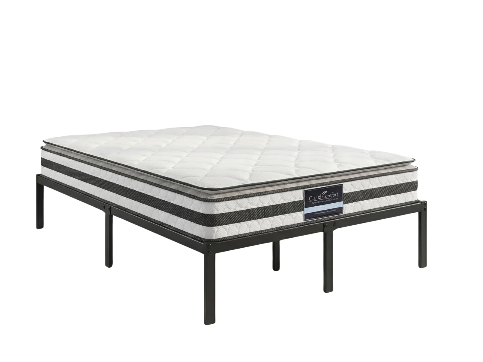 Xclusive Metal Platform Bed & Bon21 Mattress - Double