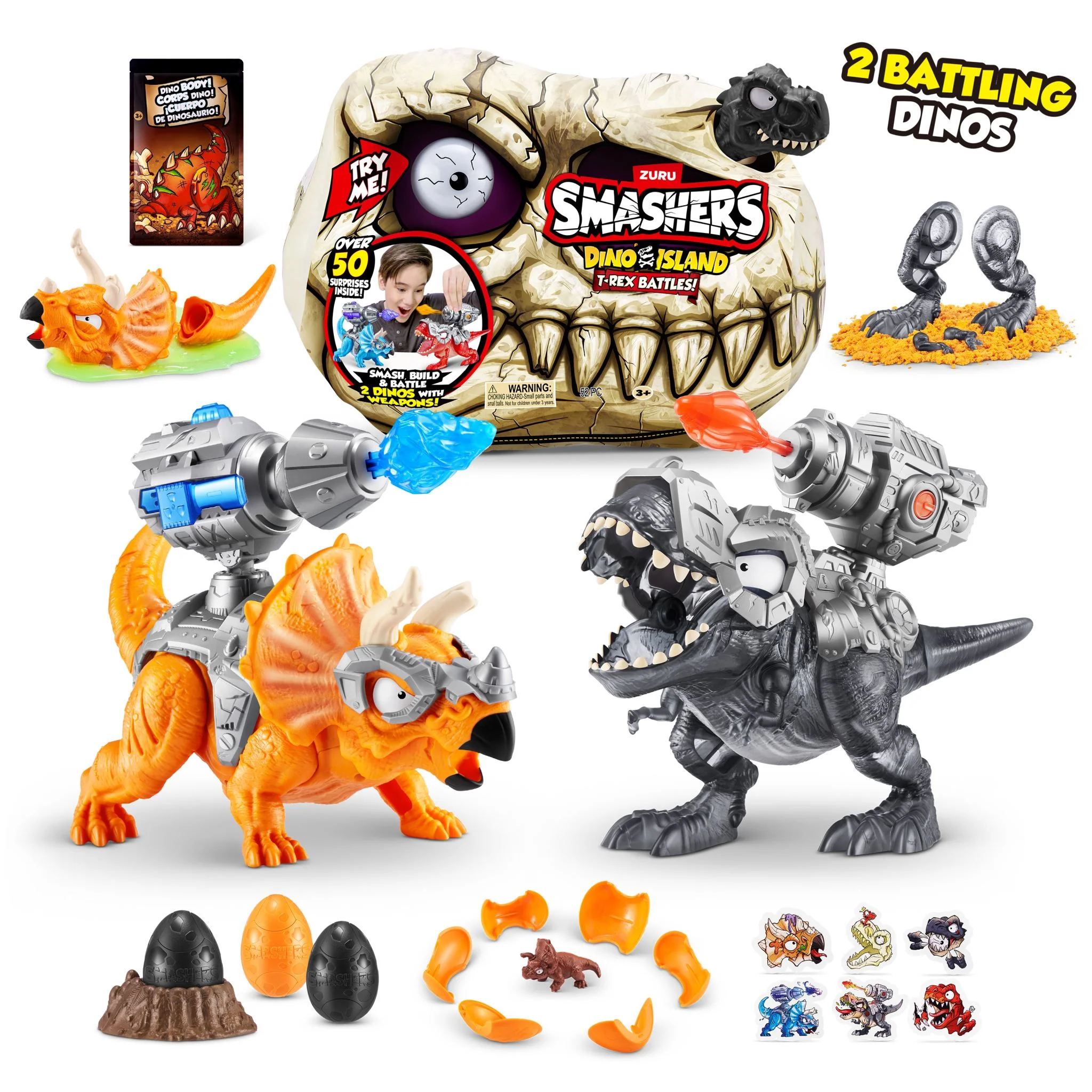 ZURU Smashers Dino Island S1 T-Rex Battle Playset - Image 8
